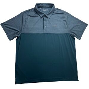Under Armour Heatgear Golf Polo Shirt Men's 2XL Loose Fit Colorblock
